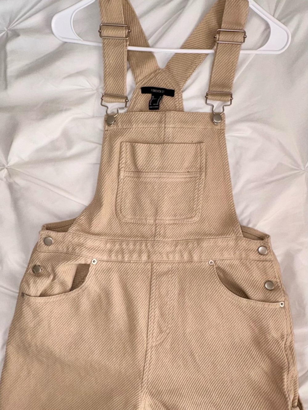 Forever 21 Tan Corduroy Bib Overalls